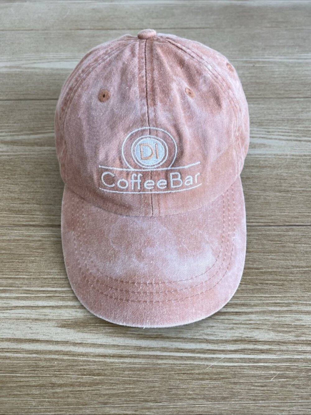 Adams Coffee Bar Baseball Cap Denim Strap Back Hat Embroidered Distressed